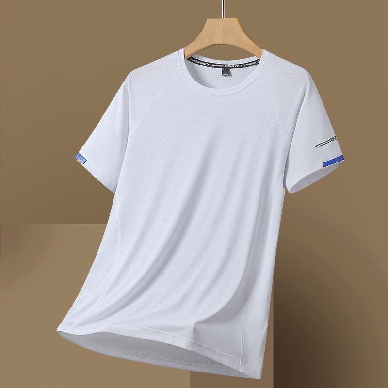 T-shirt Sportiva da Uomo a Maniche Corte Traspirante in Seta di Ghiaccio ad Asciugatura Rapida