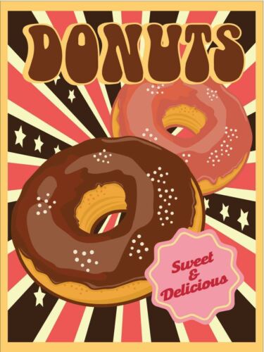 Donuts Sweet And Delicious Vintage Retro Metal SignAluminum 20x30cm(7.8x11.8inch)