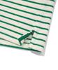 COVERNAT Terry Stripe Open Collar T-Shirt Green
