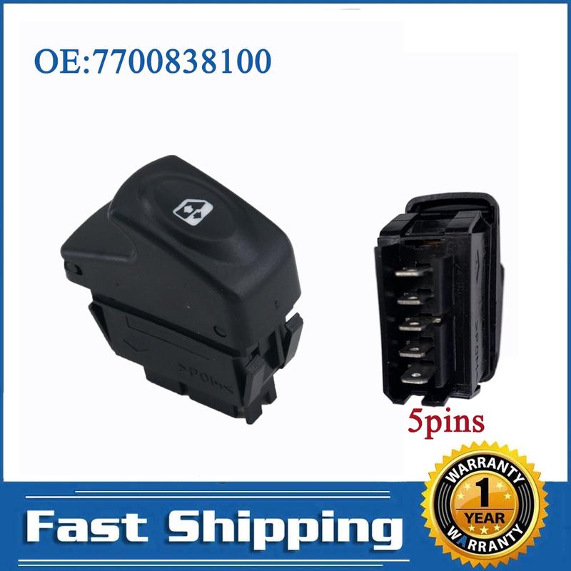 

5 P Electric Window Control Switch Console Lifter Button Replacement Parts for Renault Clio II Kangoo Express 1998-2012