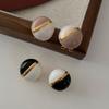 Ball Enamel Stud French Drip Glaze Atmospheric Light Luxury High Sense Retro Contrasting Color Splicing Round Ball Women