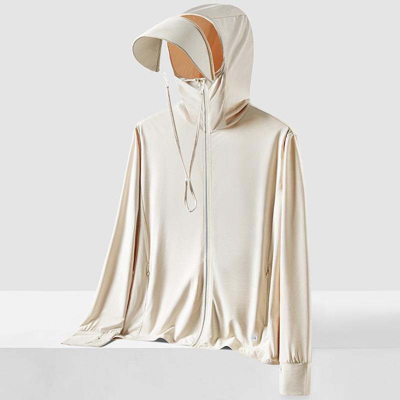 

Верблюжий цвет, уличная куртка из ледяного шелка с защитой от УФ-лучей, легкая, для мужчин и женщин, летнее солнцезащитное пальто M