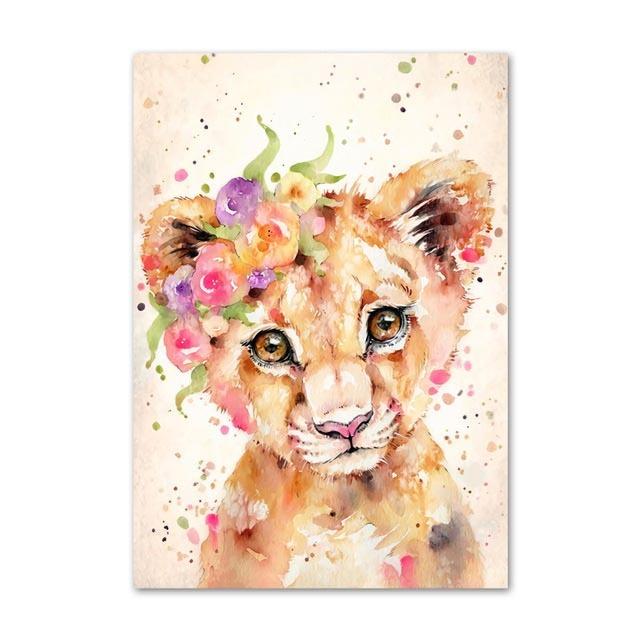 Canvas Pictures Home Decor Painting Wall Art Rabbit Fox Flamingo Prints Creative Watercolor Nordic Poster Modular Living Room No Frame