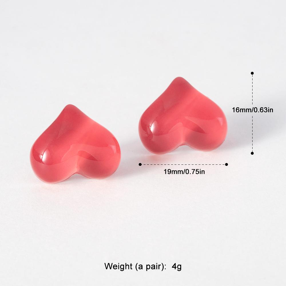 Pinkdudu Jelly Color Love Stud Earrings Resin Fashion Sweet Gentle All-match Summer Creative Series Earrings for Women Jewelry Gifts PD1264