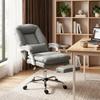 Ergonomic Executive Office Chair, Reclining Desk Chair with Lumbar Support, Footrest, Plush Thick Cushion, Grey