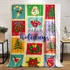 Colorful Christmas Holiday Icons Design Warm blanket Flannel blanket for bedroom, living room, sofa, and nap sofas