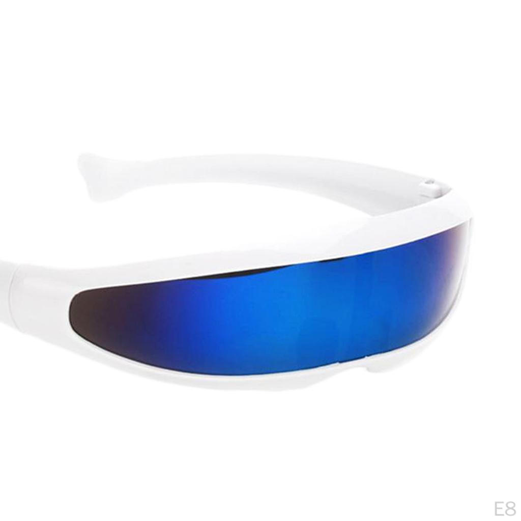 Futuristiske Smale Kyklop Farge Speilglass Visir Solbriller