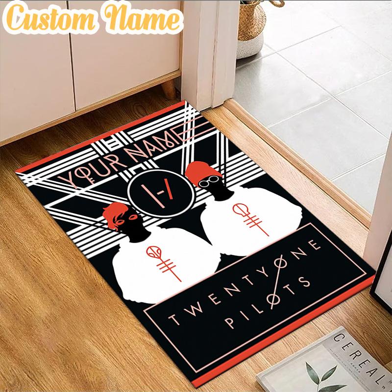 Custom Name Twenty One Pilots Music Evolution Rug, Office Rug, Chair Rug, Carpet for Living Rooms, Doormat Game Rug Home Decor Christmas Gifts