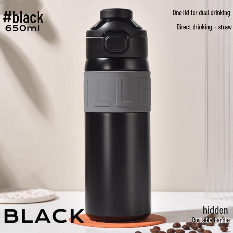 Diller Double-Drink Insulated Water Bottle with Straw