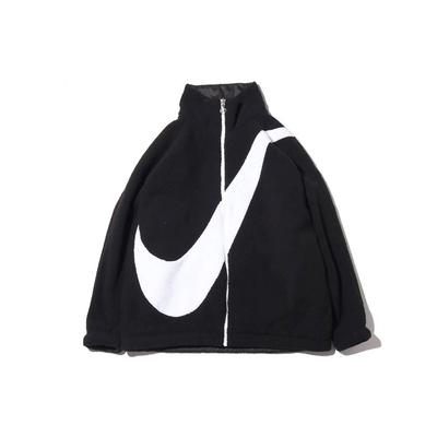 Büyük Swoosh Çift Taraflı Sherpa Polar Ceket Kış Sürümü Kadın Ceket Siyah CI8938-010