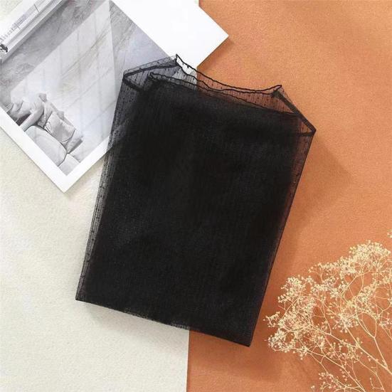 Women Top Ultra-thin See-through Lace Long Sleeves Solid Color Loose Soft Casual Mock Neck Visible Spring Summer Shirt