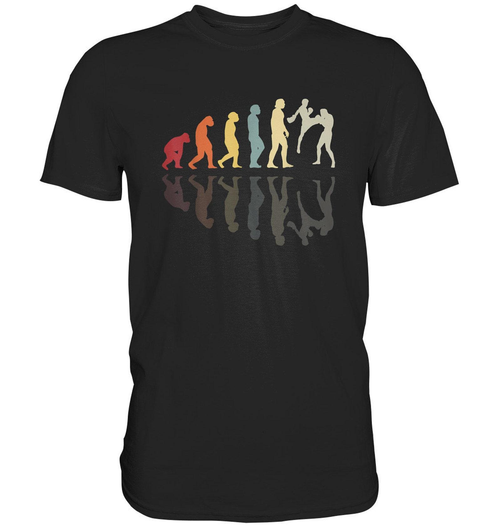 Kickboxing Evolution Kickboxer Vintage Muay Thai Gift Idea T-Shirt - Premium Shirt XL