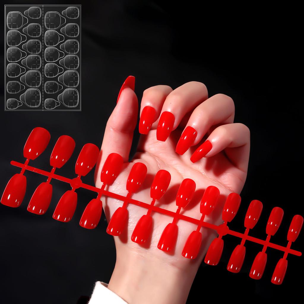 YIKOOLIN Variety Fluorescent Nail Art Tips Glow-In-Dark Luminous Fake Nails Ballet Press On Nails Set Detachable  Fingersnails