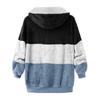 Women's Hooded Large Zip Jacket Loose Multicolor Paneled Plush Size
