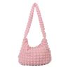 Popular fashion simple temperament commuter pleated bag women's 2025 one-shoulder armpit bag hand-held bucket bag trendy