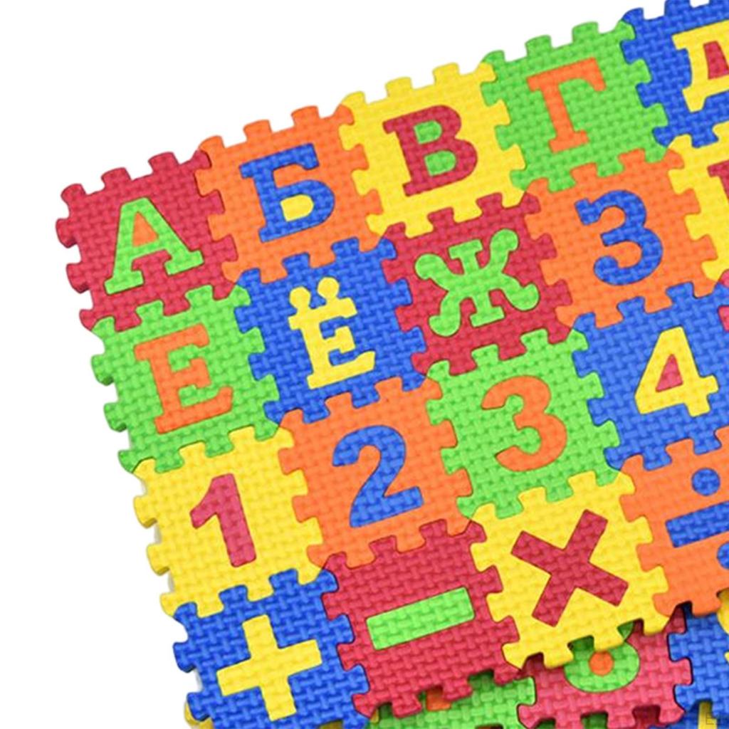 Set of 60 Puzzle Play Mat Alphabet Number Educational Crawling EVA Foam Game for