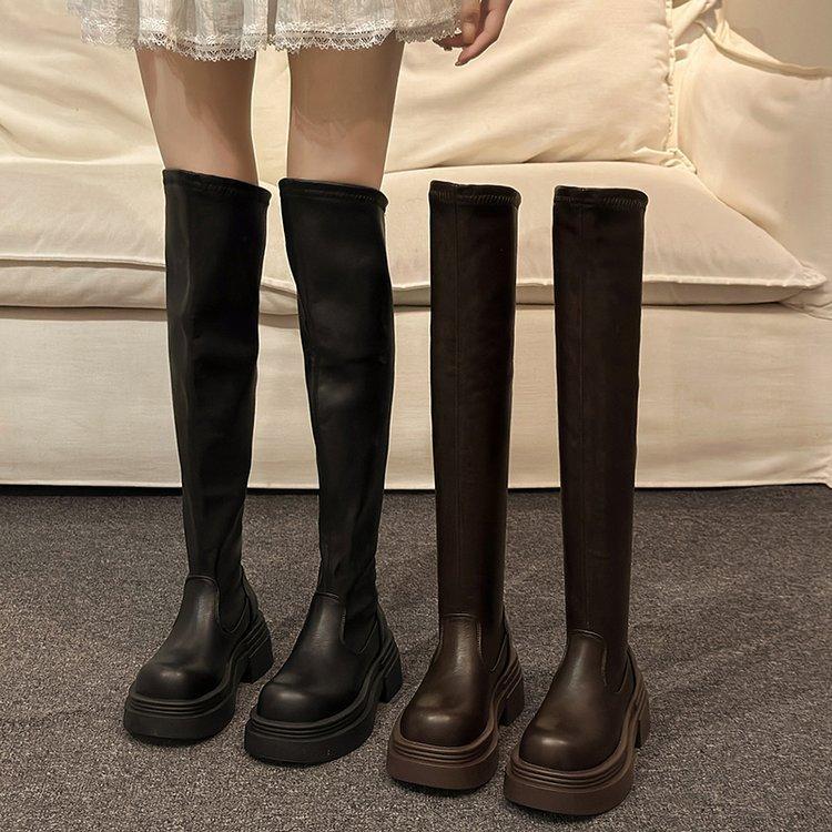 Over-knee boots women's thick-soled heightening women's boots 2025 new winter tall knight boots small boots women's tide