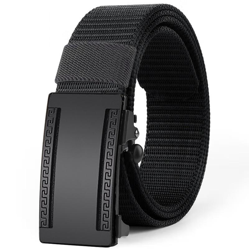 Canvas Belt Men'S Casual Outdoor Nylon Belt Middle-Aged And Young Simple Automatic Buckle Belt Boys