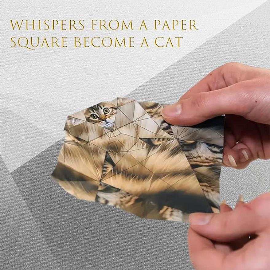 50pcs Creative Handmade DIY Paper Cat Dog Dinosaur Fun Art Craft Folding Animal Folding Set Gift for Cat Lovers Adults & Kids