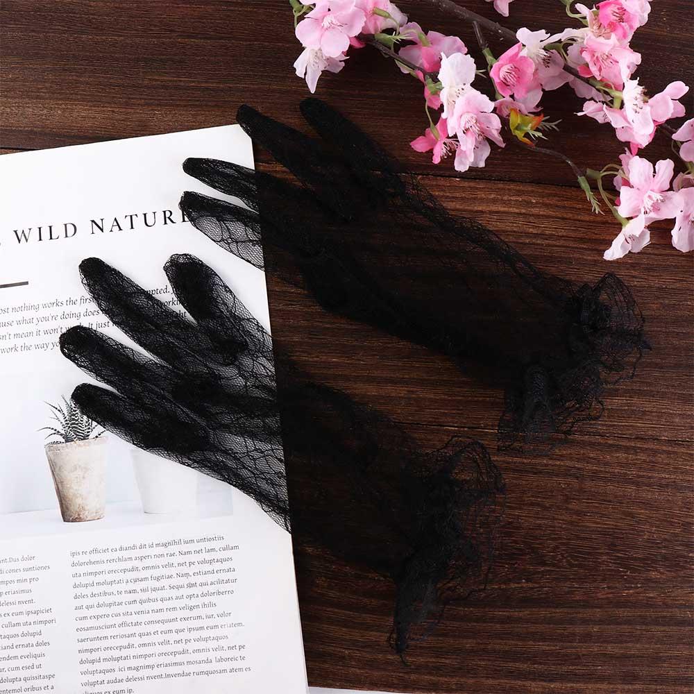 Dress Accessories Dinner Dress Banquet Short Wedding Thin Mittens Lace Gloves Bridal Mesh Gloves