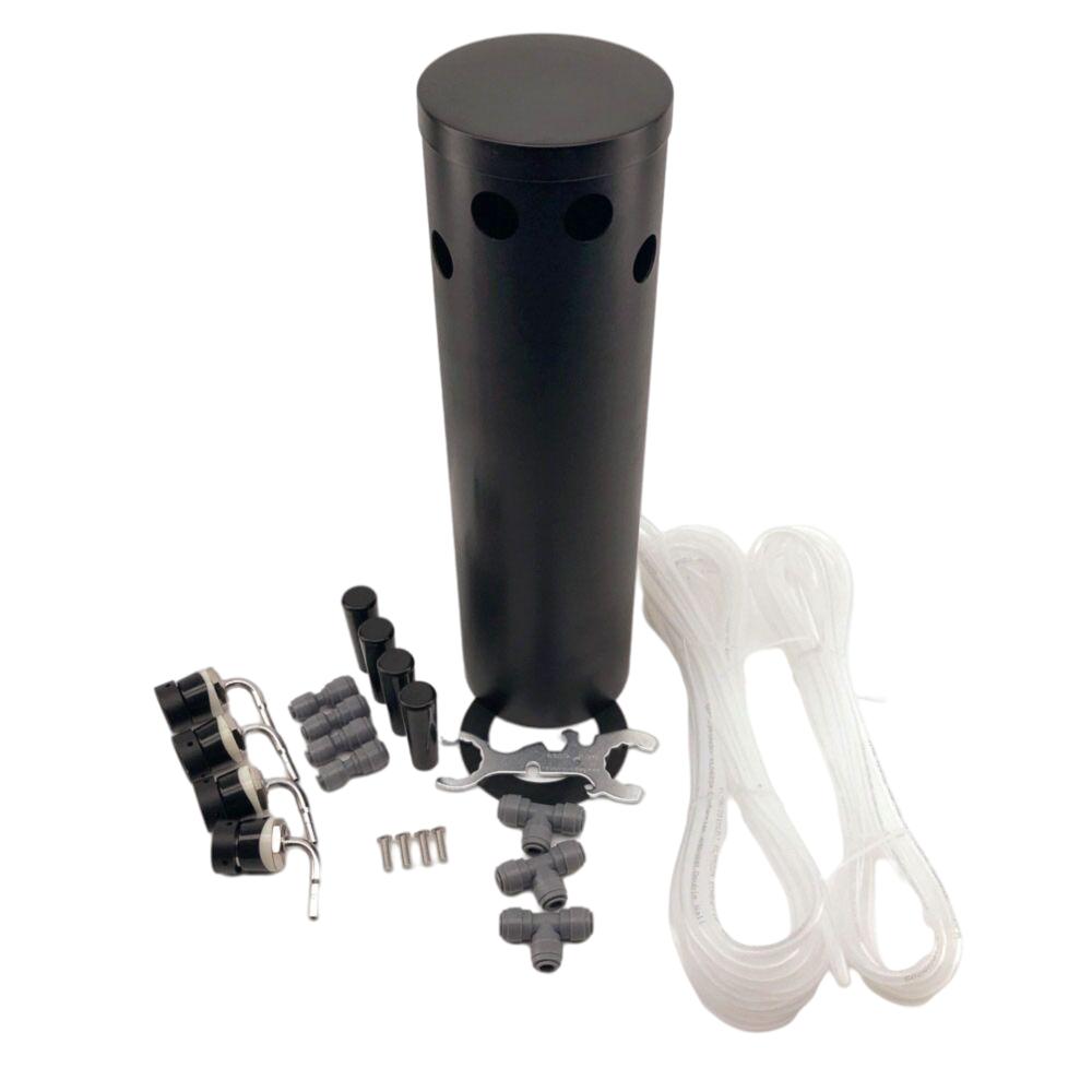 

KegLand Quadruple Tap Black Phantom Font Kit with SS Duotigh Short shanks and Black handles(Without Tap)-G2 Beer Home Brewing