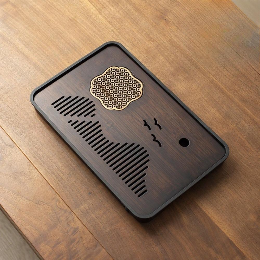 Bamboo Chinese Gongfu Tea Tray Drain Tea Tray Household Small Tea Table with Drainage Water Storage Dry Brewing Platform Tray