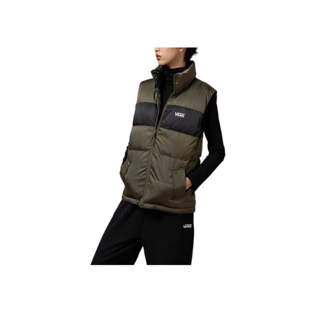 Vans Color Block Checkerboard Reversible Down Vest Unisex Vests Army-Green VN000H23KCZ