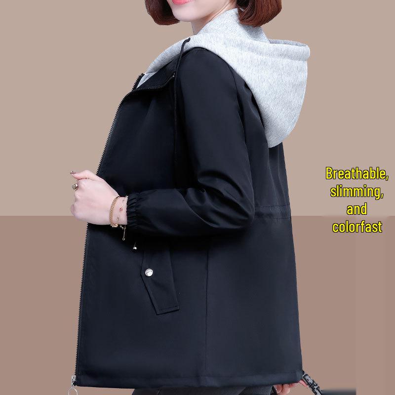 

Женский приталенный тренч с капюшоном - Весна 2025, стиль двойки 2XL чёрный