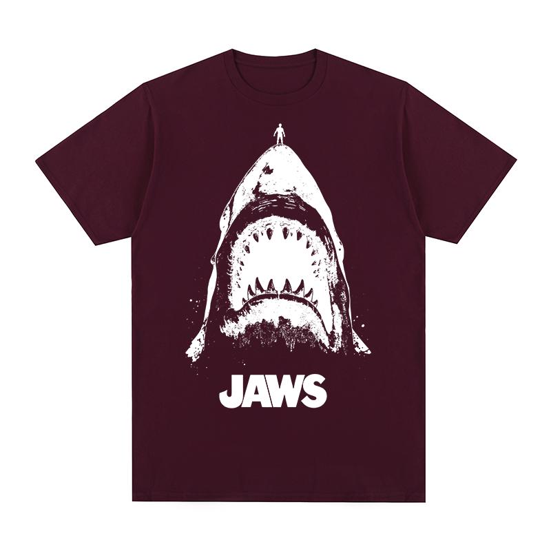 Jaws Vintage Tshirt Amity Island Welcomes You Shark fin Movie Cotton Men T shirt New Tee Tshirt Womens Tops