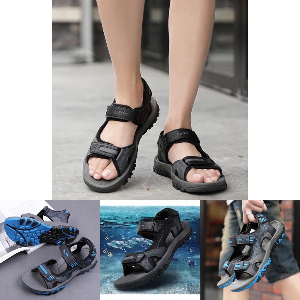 Premium Cowhide Leather Mens Beach Sandals With Breathable Sport Casual Comfort