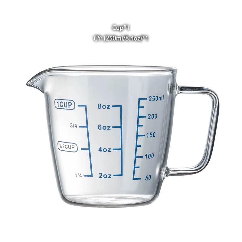 Giant 500ml Glass Measuring Cup with Lid - Microwave Safe & Multi-Scale Coffee Milk Pitcher for Kitchen & Breakfast