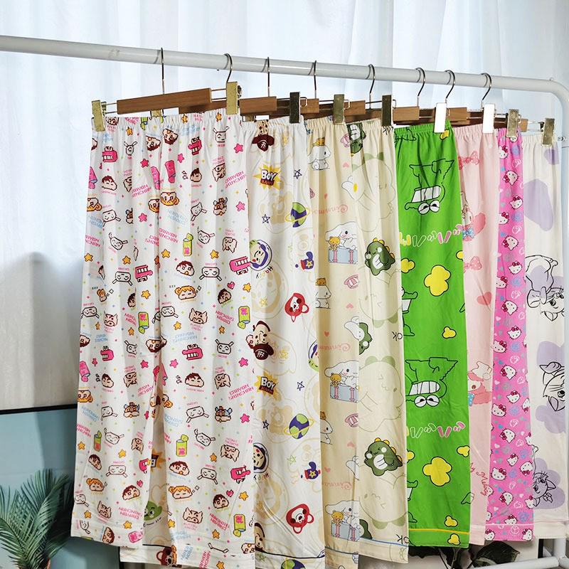 

Женский хлопковый мультяшный пижамный комплект 2025: С длинным рукавом, свободного кроя для весны, осени и зимы L (50-60 kg)