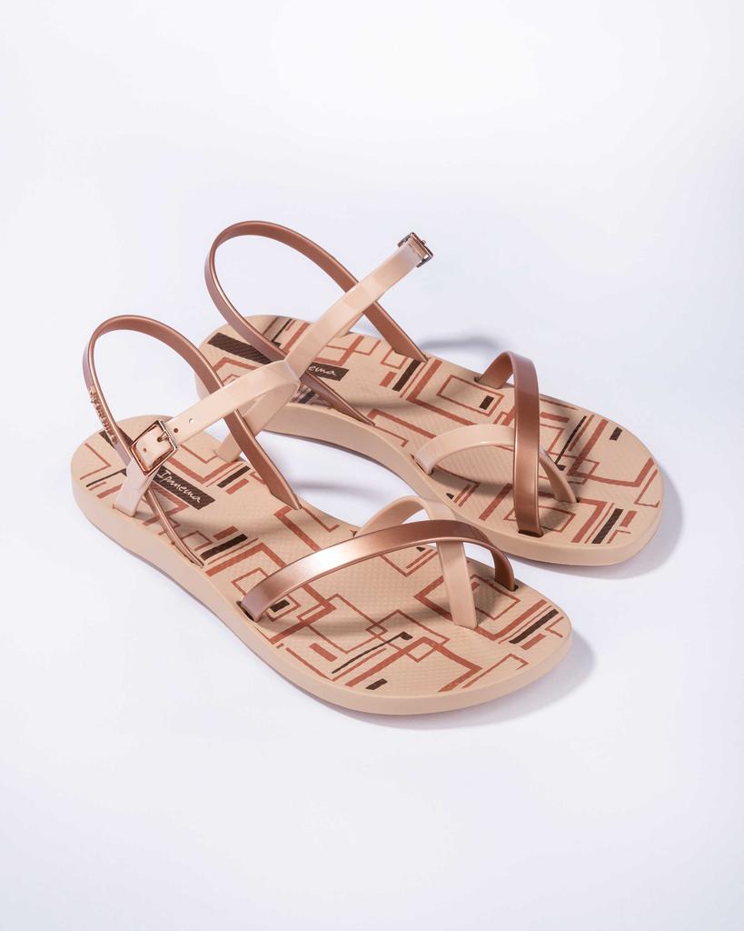 Ipanema Fashion Sand VIII Fem Beige/Pink/Brown [82842 BN746] Size 37