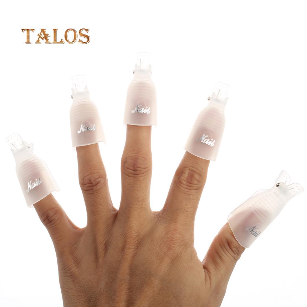 

10 шт. пластиковый акриловый зажим для дизайна ногтей, зажим для снятия УФ-гель-лака, инструмент для ухода за ногтями белый