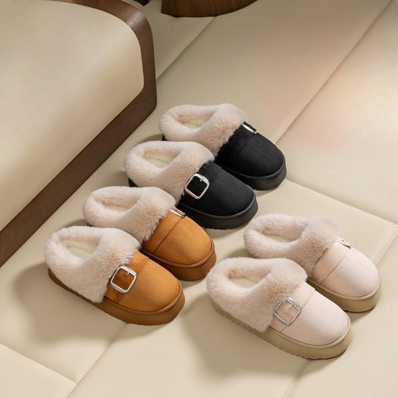New Thick-soled Snow Boots with Belt Buckles, Fleece and Thickened Warm Cotton Shoes, Thick Shoes