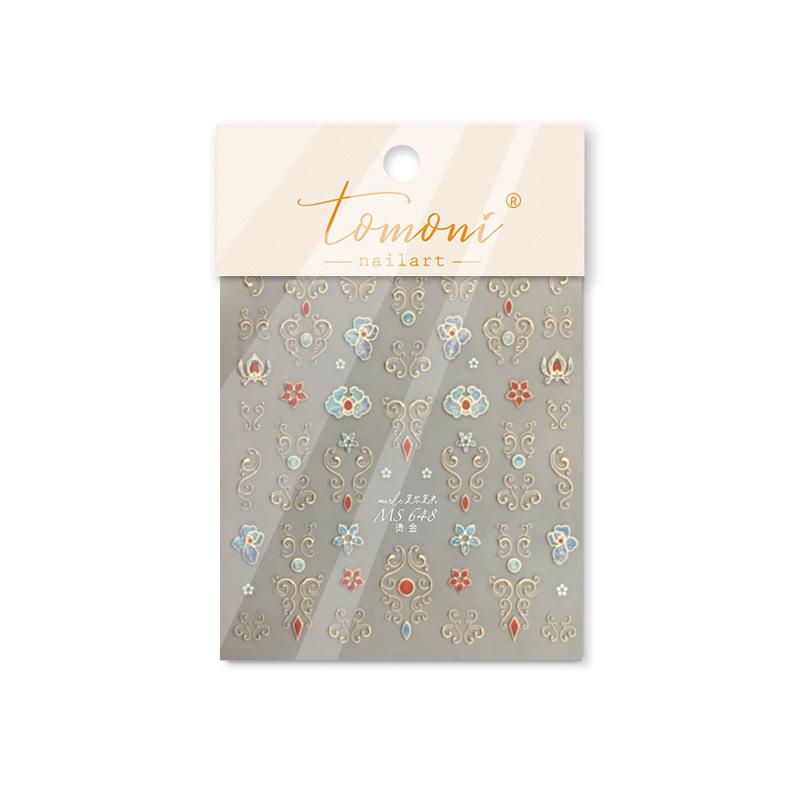 Xiaohongshu Bestseller: Tomoni & Moshu Hot Stamping Nail Art Stickers Ms648 - Xifei Returns To the Palace Collection