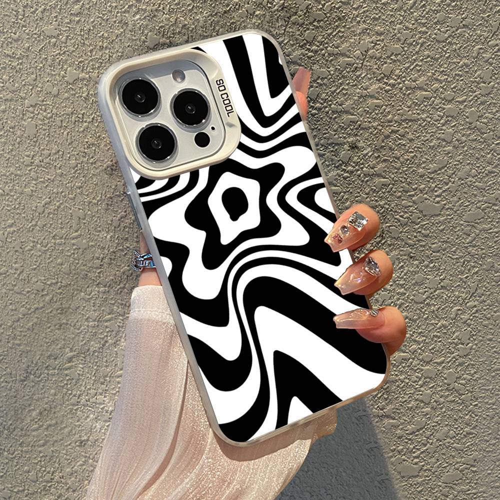 Twisted Checkerboard Hard Phone Case For IPhone 17 16 E 15 14 13 12 11 Pro Max Air 14 Plus Candy Matte Shockproof Back Cover