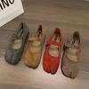 Fashion 2024 New Brand Women Spilt Toe Flats Round Toe Shallow Slip On Ladies Casual Ballet Shoes Soft Leather Eelgant Dress Shoes