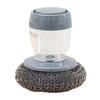 Kitchen Cleaning Brush Stove Sisal Thick Brown Short Handle Round Dish Dishwashing Bamboo and Wood Pot