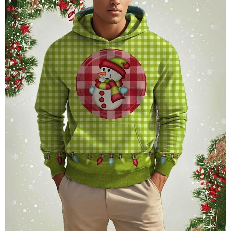 Men's 3D Print Christmas Graphic Hoodie Cute Santa Claus Pattern Loose Casual Comfortable Clothes Harajuku Style Kids Pullover