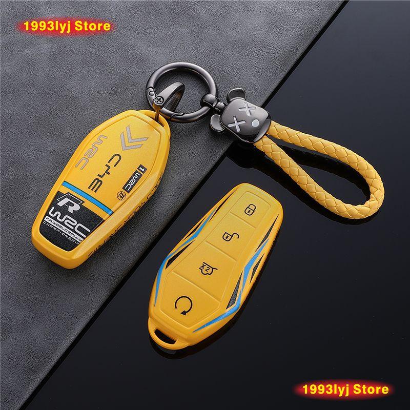 Schlüsseltasche Abdeckung für BYD Song Plus Atto 3 Han EV Tang DM Qin Seal Dolphin Schutzhülle Schlüsselanhänger Halter Auto Zubehör