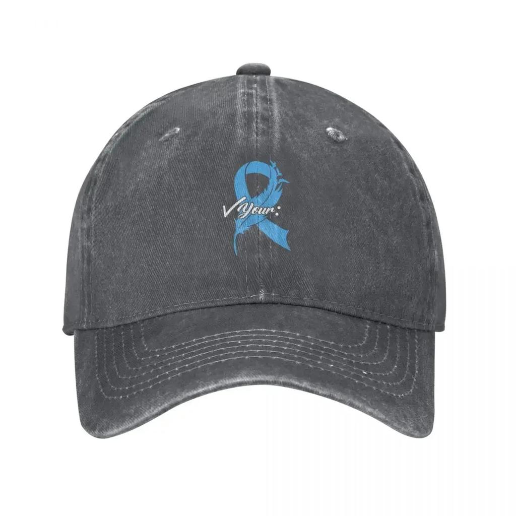 Check Your Colon Colorectal Cancer Awareness Blue Ribbon Baseball Cap hard hat Rugby party Hat fun hats Women Unisexs