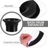 Voeecyttu Bass Drum Enhancer ABS Rubber Kick Enhancer with Port Hole Protector Microphone Hold White