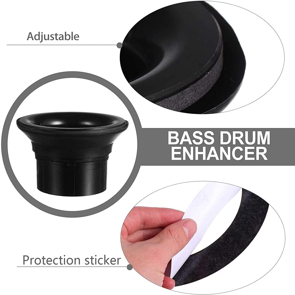 Voeecyttu Bass Drum Enhancer ABS Rubber Kick Enhancer with Port Hole Protector Microphone Hold White