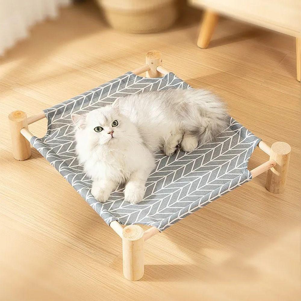 Sturdy Kitten Sleeping Bed Wood Cat Hammock Bed Practical Cat Bed  Living Space