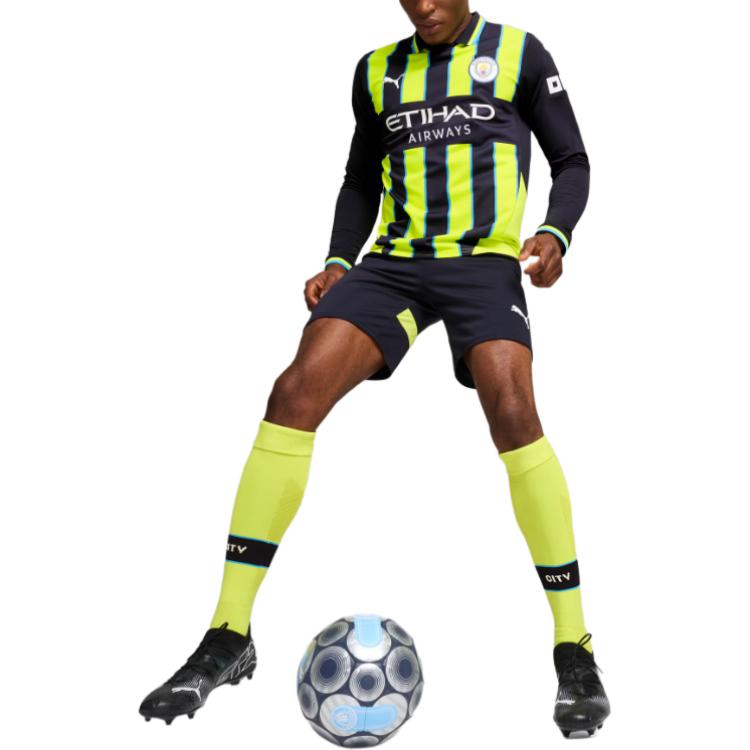 Puma Manchester City SS24 Replica Away Long Sleeve Soccer Jersey Men Jersey Yellow 775087-02