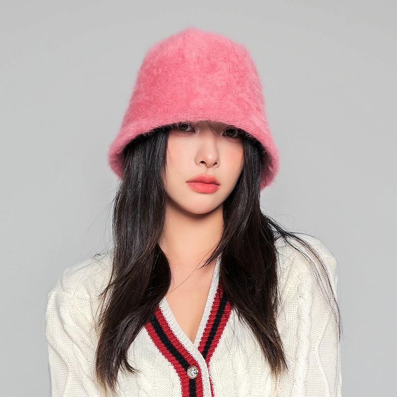 Imitation Rabbit Fur Hat Women's Autumn and Winter Versatile Fashion Bucket Hat Plush Bucket Hat Basin