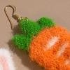 1 Pair Pendant Earrings Sweet Asymmetric Funny Winter Autumn Cute Rabbit Carrot Hook Earrings