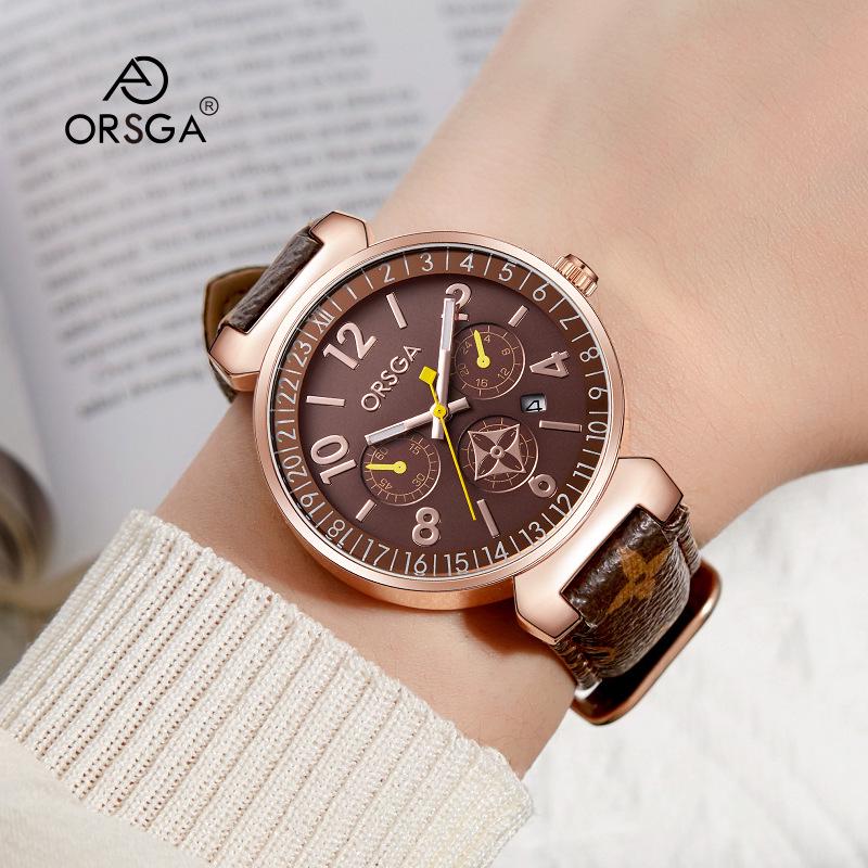 ORSGA Women's Fashion Waterproof Quartz Wristwatch - High-end Casual Calendar Design