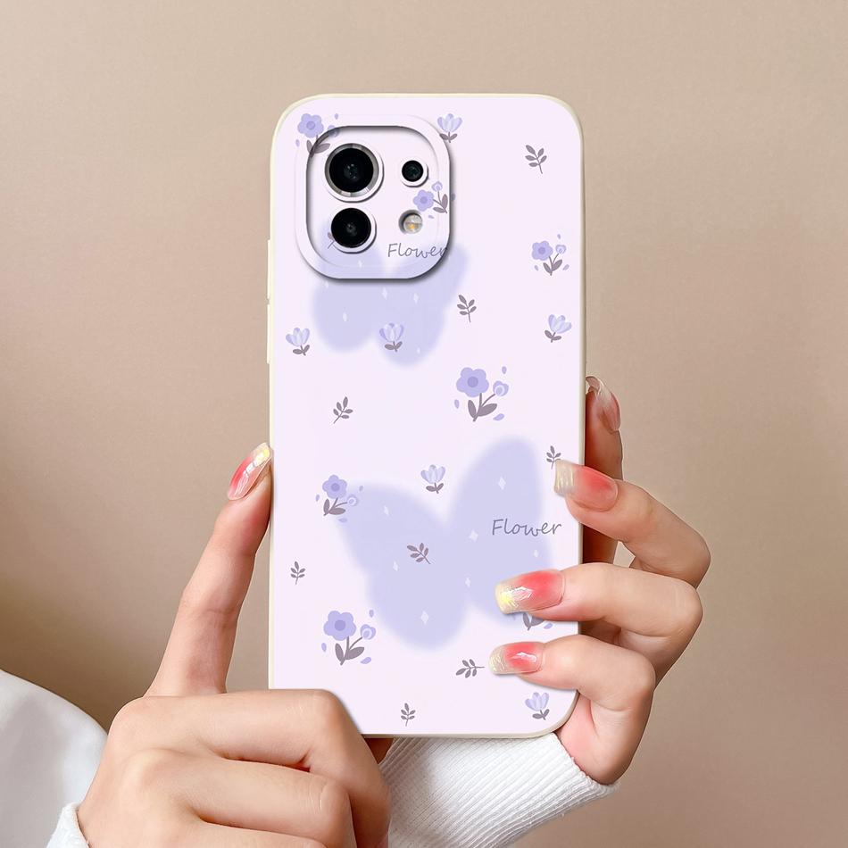 For Xiaomi Mi 11 Lite/Mi 11 Pro Phone Case Full Protection Cute Back Cover For Mi11 Lite Mi 11Pro Soft Liquid Silicone Bumpers